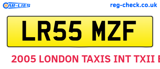 LR55MZF are the vehicle registration plates.