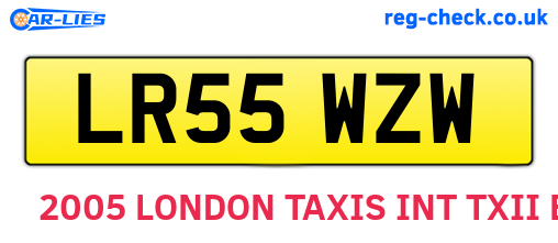 LR55WZW are the vehicle registration plates.