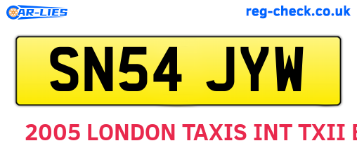 SN54JYW are the vehicle registration plates.