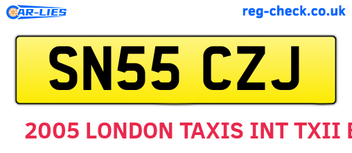 SN55CZJ are the vehicle registration plates.
