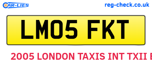 LM05FKT are the vehicle registration plates.