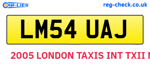 LM54UAJ are the vehicle registration plates.