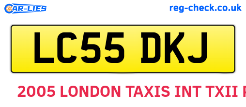 LC55DKJ are the vehicle registration plates.