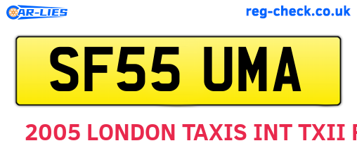 SF55UMA are the vehicle registration plates.