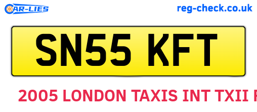 SN55KFT are the vehicle registration plates.