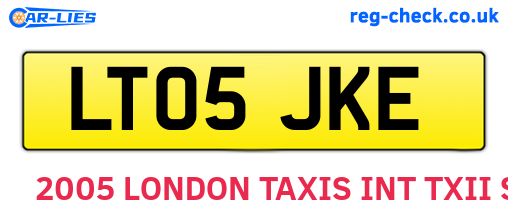 LT05JKE are the vehicle registration plates.