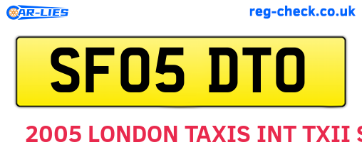 SF05DTO are the vehicle registration plates.