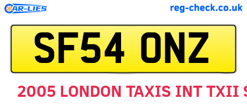 SF54ONZ are the vehicle registration plates.