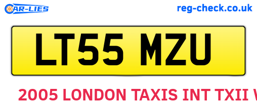 LT55MZU are the vehicle registration plates.