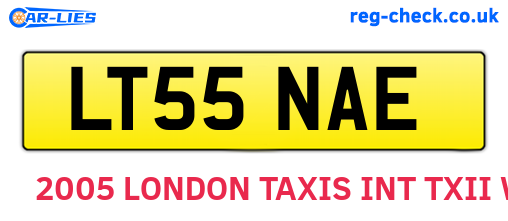 LT55NAE are the vehicle registration plates.