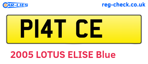 P14TCE are the vehicle registration plates.