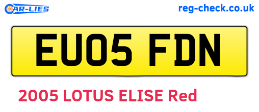 EU05FDN are the vehicle registration plates.