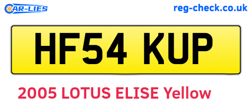 HF54KUP are the vehicle registration plates.