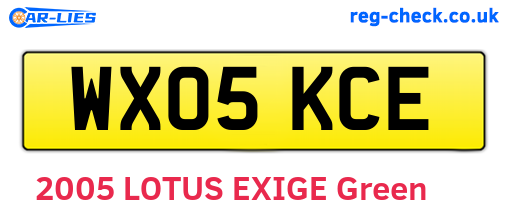WX05KCE are the vehicle registration plates.
