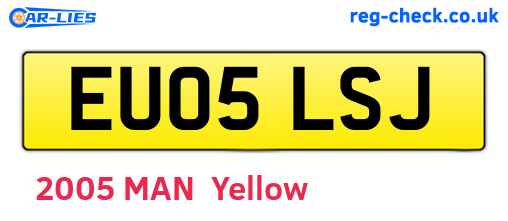 EU05LSJ are the vehicle registration plates.