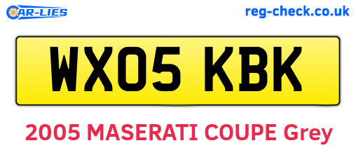WX05KBK are the vehicle registration plates.