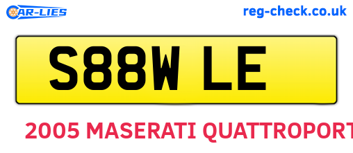 S88WLE are the vehicle registration plates.
