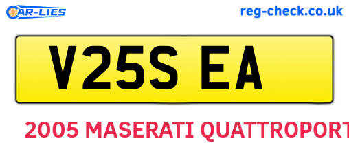 V25SEA are the vehicle registration plates.