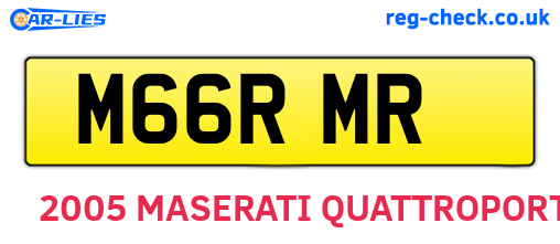 M66RMR are the vehicle registration plates.