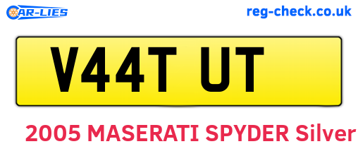V44TUT are the vehicle registration plates.