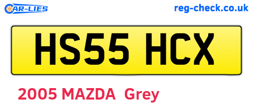 HS55HCX are the vehicle registration plates.