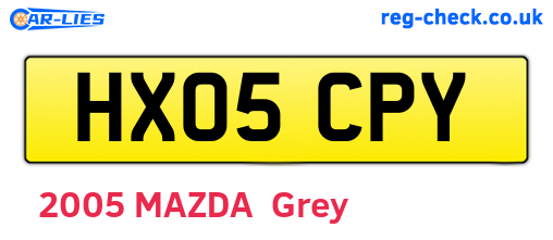 HX05CPY are the vehicle registration plates.