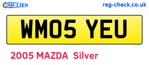 WM05YEU are the vehicle registration plates.