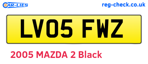 LV05FWZ are the vehicle registration plates.