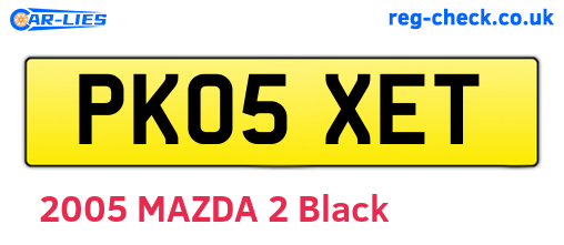 PK05XET are the vehicle registration plates.
