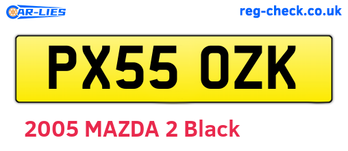 PX55OZK are the vehicle registration plates.