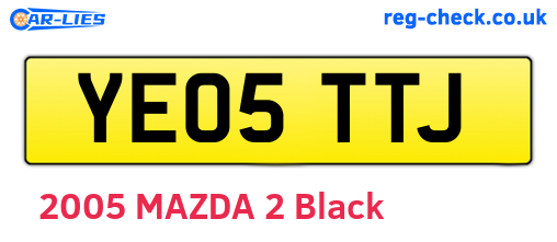 YE05TTJ are the vehicle registration plates.