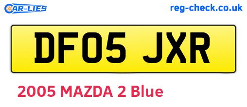 DF05JXR are the vehicle registration plates.