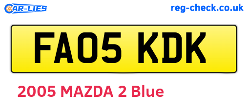 FA05KDK are the vehicle registration plates.