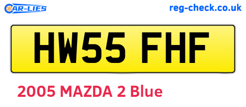 HW55FHF are the vehicle registration plates.