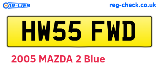 HW55FWD are the vehicle registration plates.