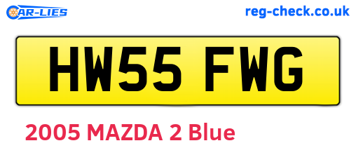 HW55FWG are the vehicle registration plates.