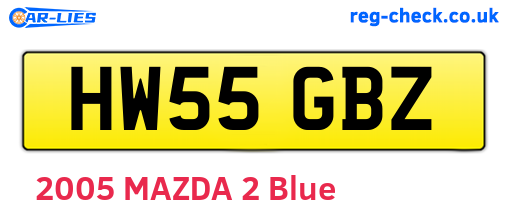 HW55GBZ are the vehicle registration plates.