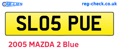 SL05PUE are the vehicle registration plates.