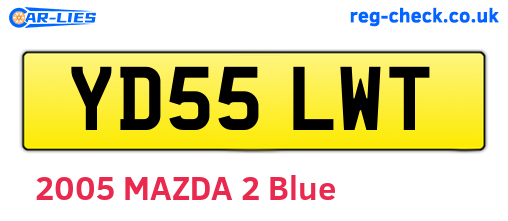 YD55LWT are the vehicle registration plates.