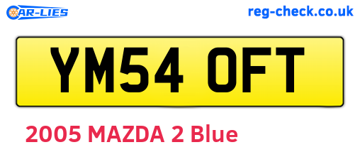 YM54OFT are the vehicle registration plates.