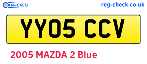 YY05CCV are the vehicle registration plates.