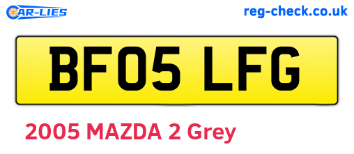BF05LFG are the vehicle registration plates.