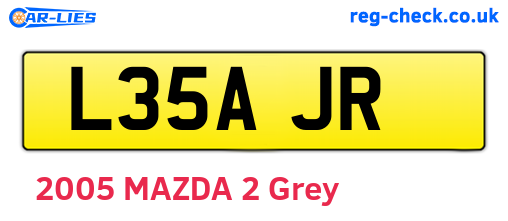 L35AJR are the vehicle registration plates.