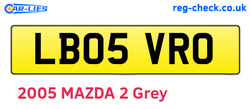 LB05VRO are the vehicle registration plates.