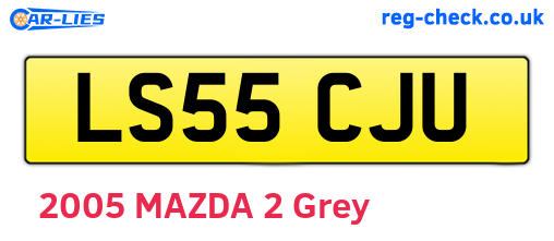 LS55CJU are the vehicle registration plates.
