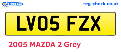 LV05FZX are the vehicle registration plates.