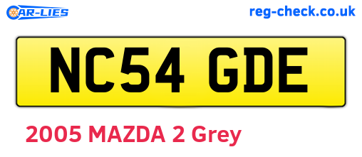NC54GDE are the vehicle registration plates.