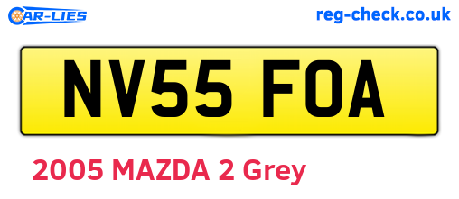 NV55FOA are the vehicle registration plates.