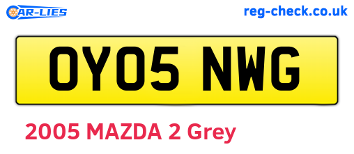 OY05NWG are the vehicle registration plates.