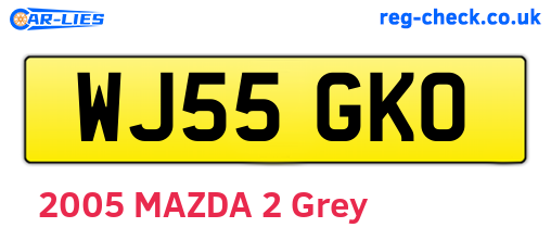 WJ55GKO are the vehicle registration plates.